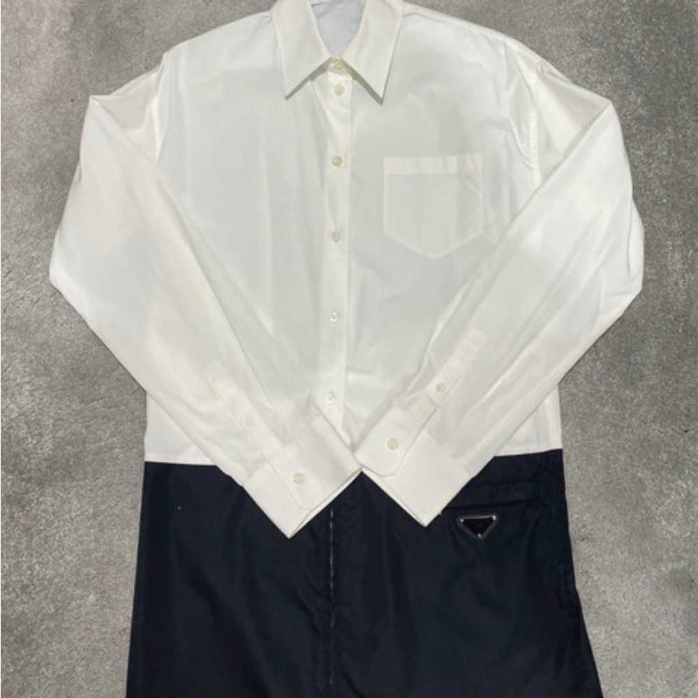 Prada two-tone panelled shirtdress - Picture 3 of 6